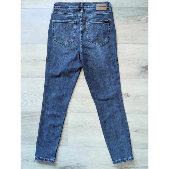 Calvin Klein Jeans Blue Denim High Rise Skinny Stretch Distressed Size 6 EUC - Picture 3 of 11